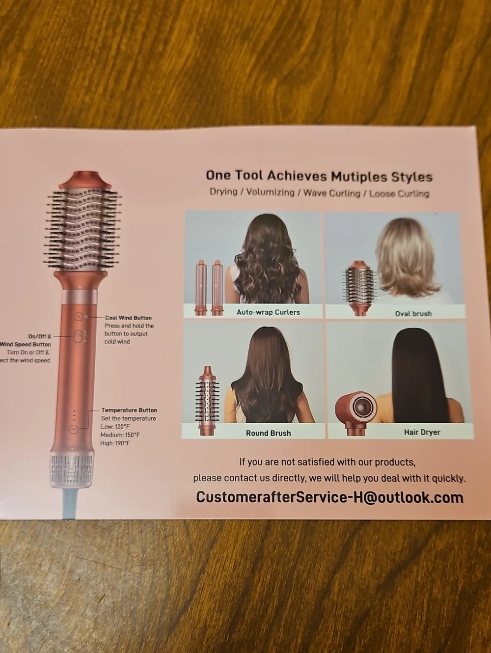 Hittiona multi-Styler no heat damage fast speed Dryer 5 in 1 interchangeable set